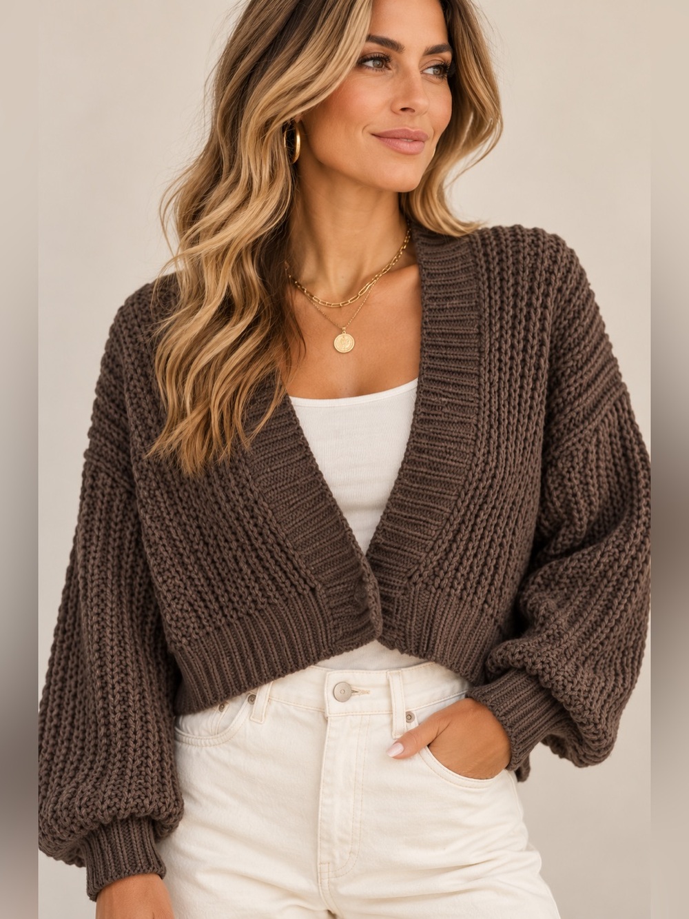 Miracle Cozy Olive Microfiber Chunky Knit Sweater